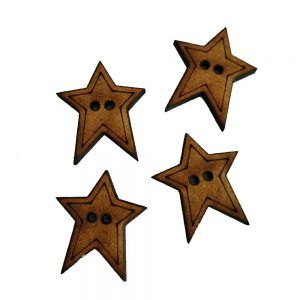Botones de madera Estrellas x4