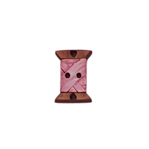 Botón de madera bobina rosa - Tulipatch
