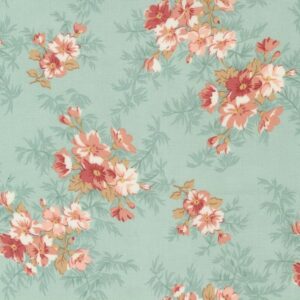 Tela Flores aqua Sandalwood Moda - Tulipatch