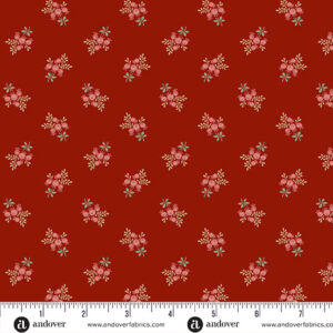 Tela Rosehips cranberry Always and Forever - Tulipatch