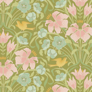 Tela Tilda Songbird green - Tulipatch