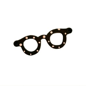 Botón de madera Gafas marrón - Tulipatch