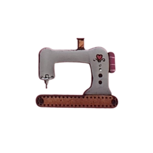 Botón de madera Máquina de coser gris - Tulipatch