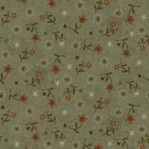 Tela Star Lily Scatter Verde Heart & Home - Tulipatch